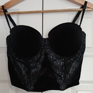 Victoria's Secret Black Velvet Bustier